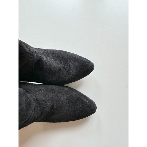 ULLA JOHNSON Sloane Black Suede Leather Tall Slouchy High Heel Boots, Size 35 - Picture 4 of 14